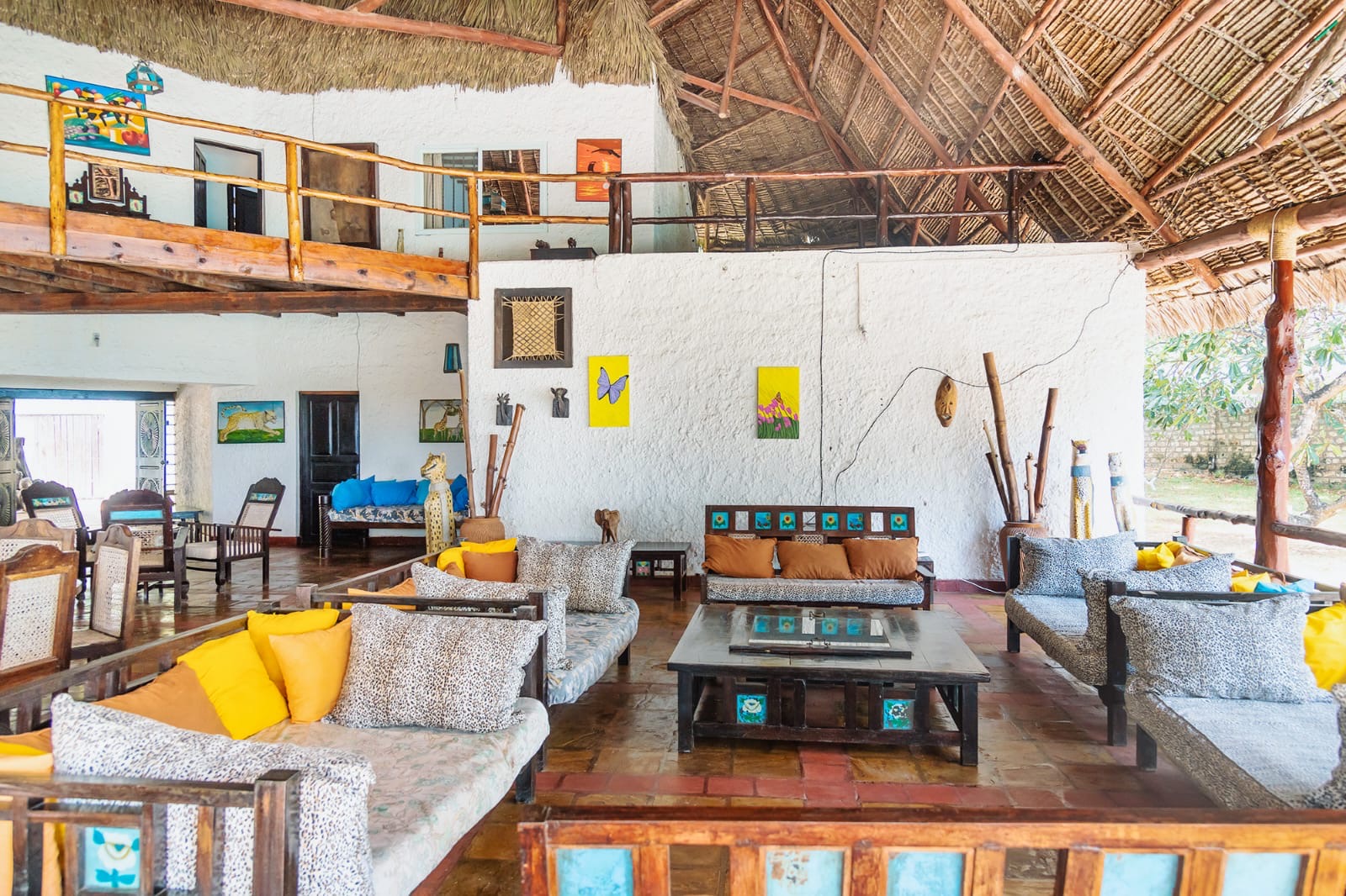 Family lounge with handcrafted Swahili furniture